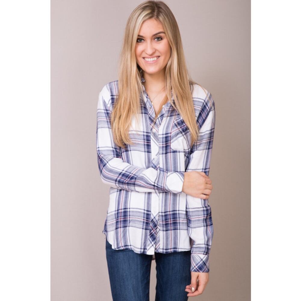 Rails Hunter Long Sleeve Button Front Soft Classi… - image 1